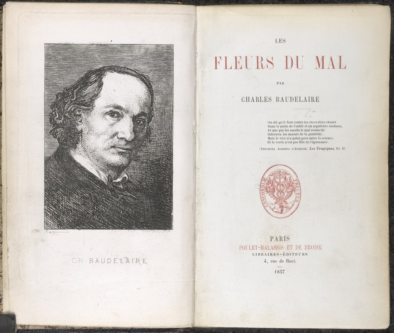 Charles Pierre Baudelaire, Pahan kukat tekijältä French School