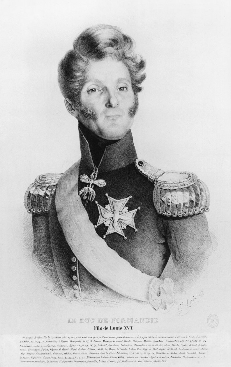 Charles de Bourbon, Normandian herttua tai paroni Richemont, väitteli Ranskan valtaistuinta kuningas Ludvig XVII, n. 1831-35 tekijältä French School