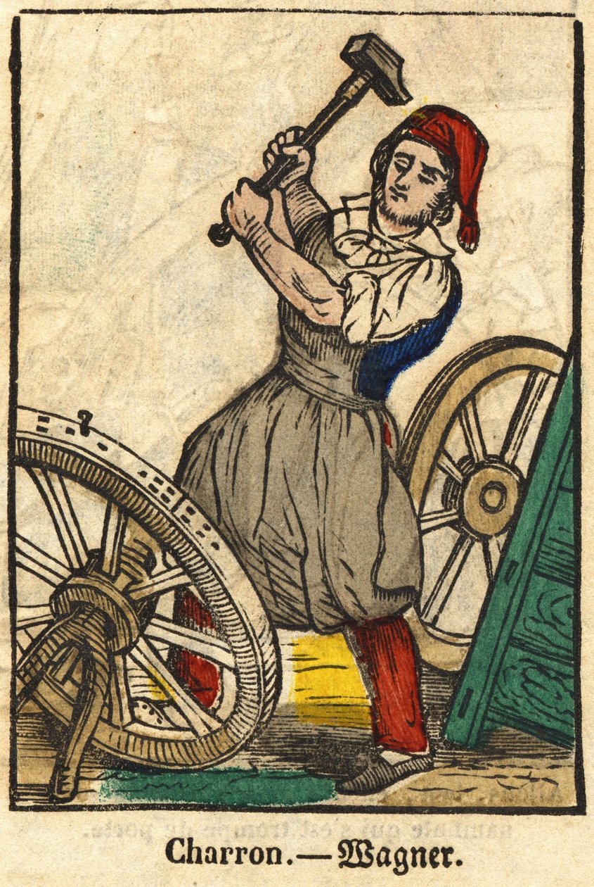 Charron (joka valmistaa kärryjä); Kauppasarja, kuva 1800-luvun Epinalista. tekijältä French School