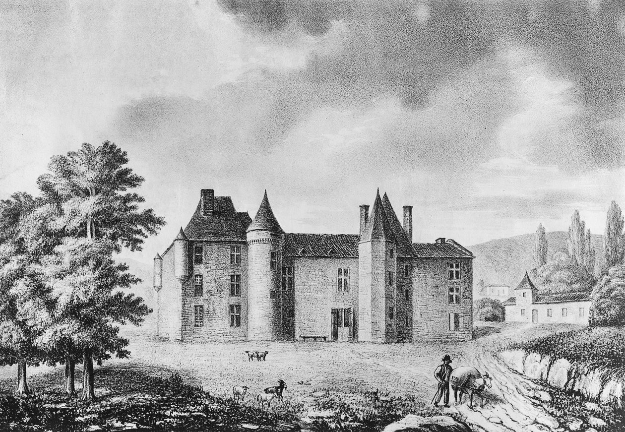 Chateau de Montaigne, Dordogne (kaiverrus) tekijältä French School