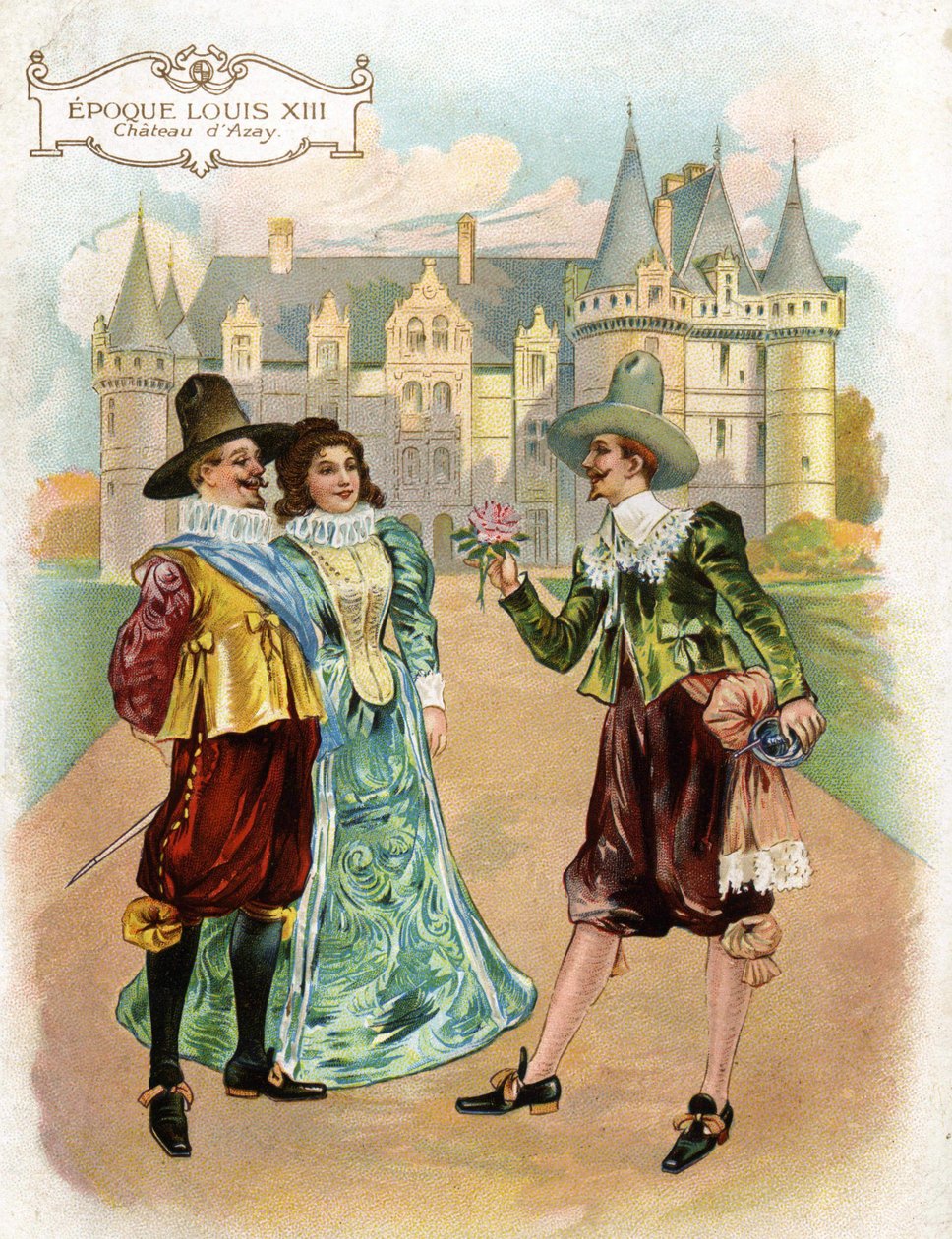 Chateaux de la Loire: Azay le Rideaun linnan ruusuhuone (Azay-le-Rideau), Indre et Loire (Indre et Loire), Centre, Ranska, rakennettu 1500-luvulla vuonna 1529 Ludvig XIII:n aikaan. tekijältä French School
