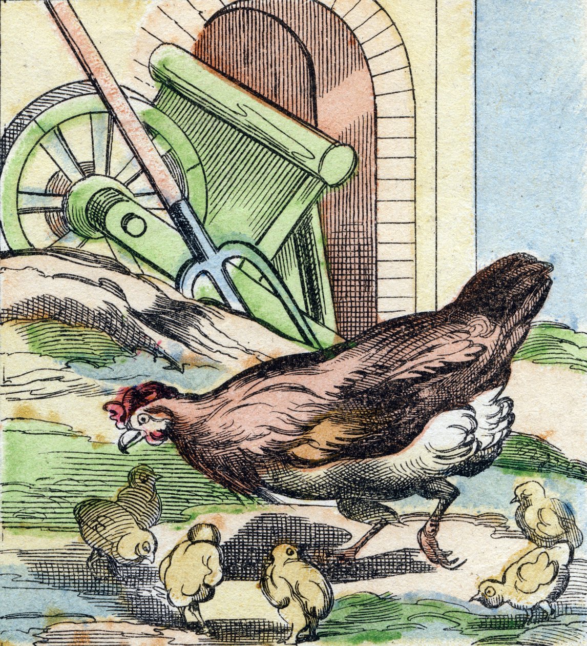 Kanaa ja poikasia. Kaiverrus "Buffon Alphabet des Oiseaux n 2". 3. Serie N 2. Epinalin kuvantaminen, Epinal, 1800-luvun loppu. 16 sivua. Mitat: 28 x 21 cm tekijältä French School