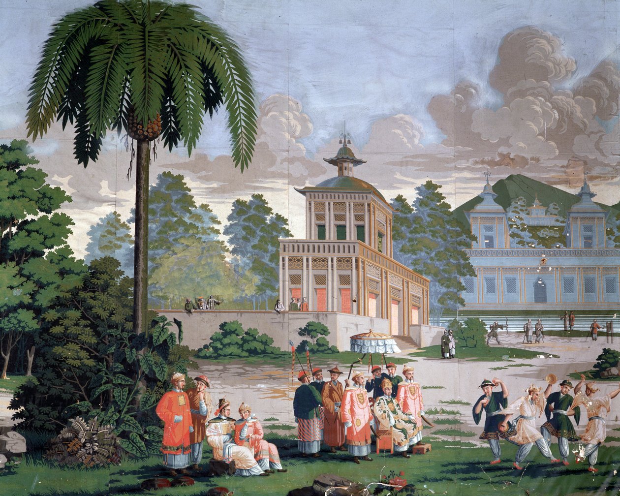 Chinoiserie - taustakuva hotelli de Plouerissa Saint Malossa (Saint-Malo). tekijältä French School
