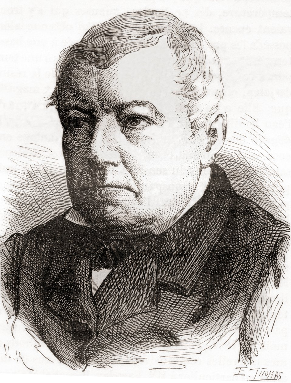 Christian Friedrich Schönbein, teoksesta Les Merveilles de la Science, julkaistu noin vuonna 1870 (kaiverrus). tekijältä French School