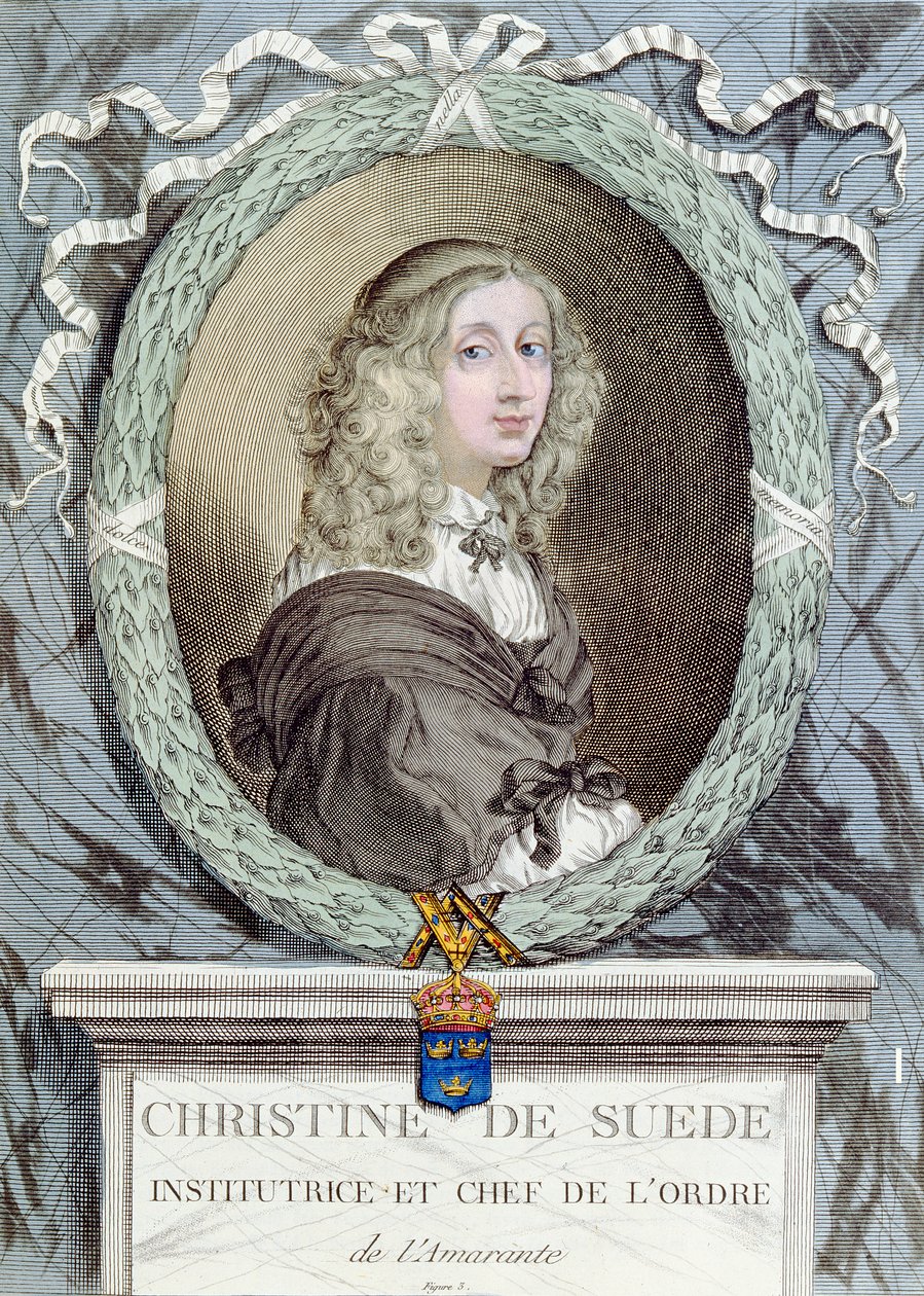 Christina (1626-89) Ruotsin kuningatar, Amarantha-veljeskunnan perustaja ja päällikkö tekijältä French School
