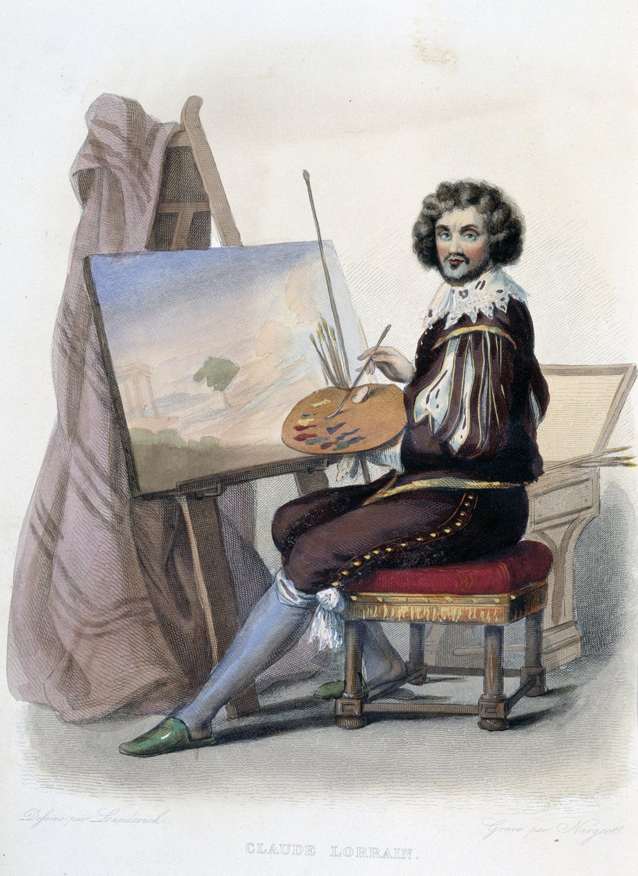 Claude Gellee dit Lorrain (1600-1682) ranskalainen maalari - teoksessa "" Le Plutarque francais", kirjoittanut Mennechet, Pariisi tekijältä French School