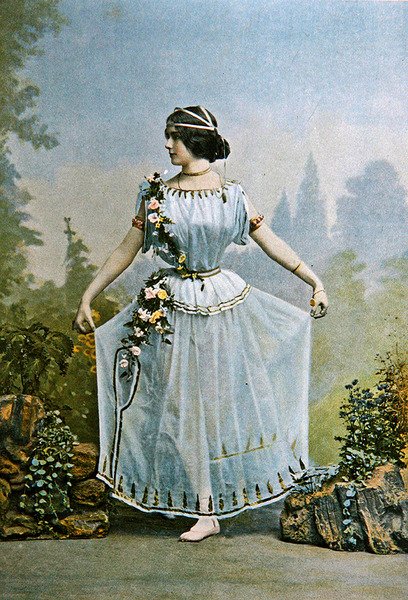 Cleo de Merode, kuvitus Le Theatre -lehdestä, joulukuu 1898 (syväpaino) tekijältä French School