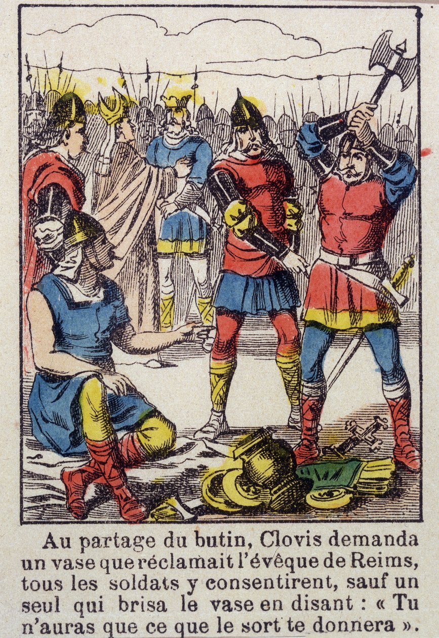 Clovis ja Soissons-maljakko - 1800-luvun Epinalin kuva tekijältä French School