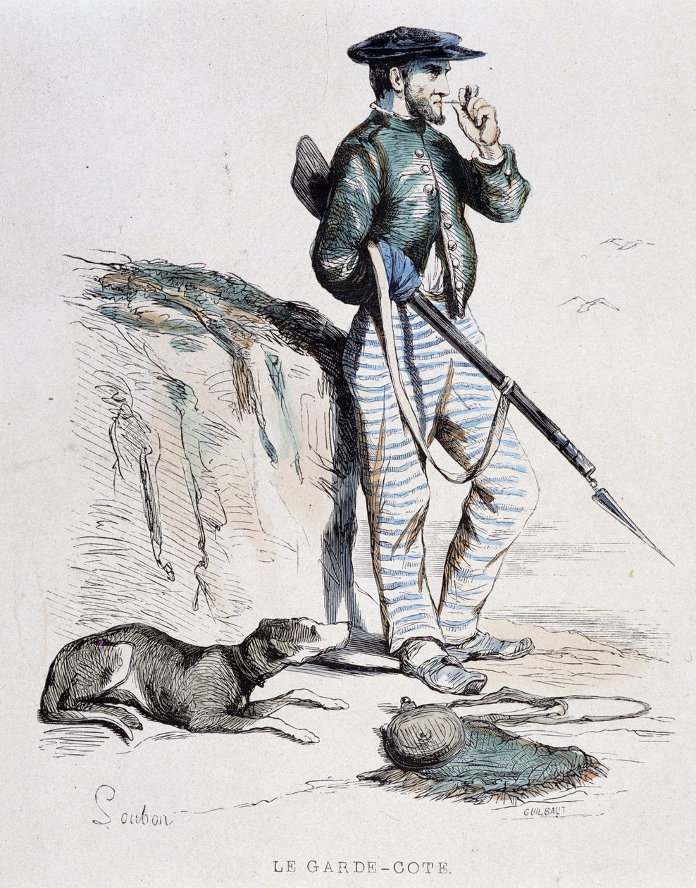 Soubonin rannikkovartiosto 1800-luvulla tekijältä French School