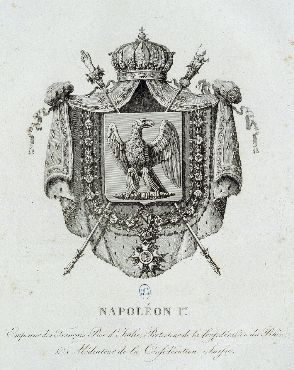 Napoleonin vaakuna 1er - H. Simonin "" Ranskan valtakunnan asevartiokenraali" -osassa tekijältä French School