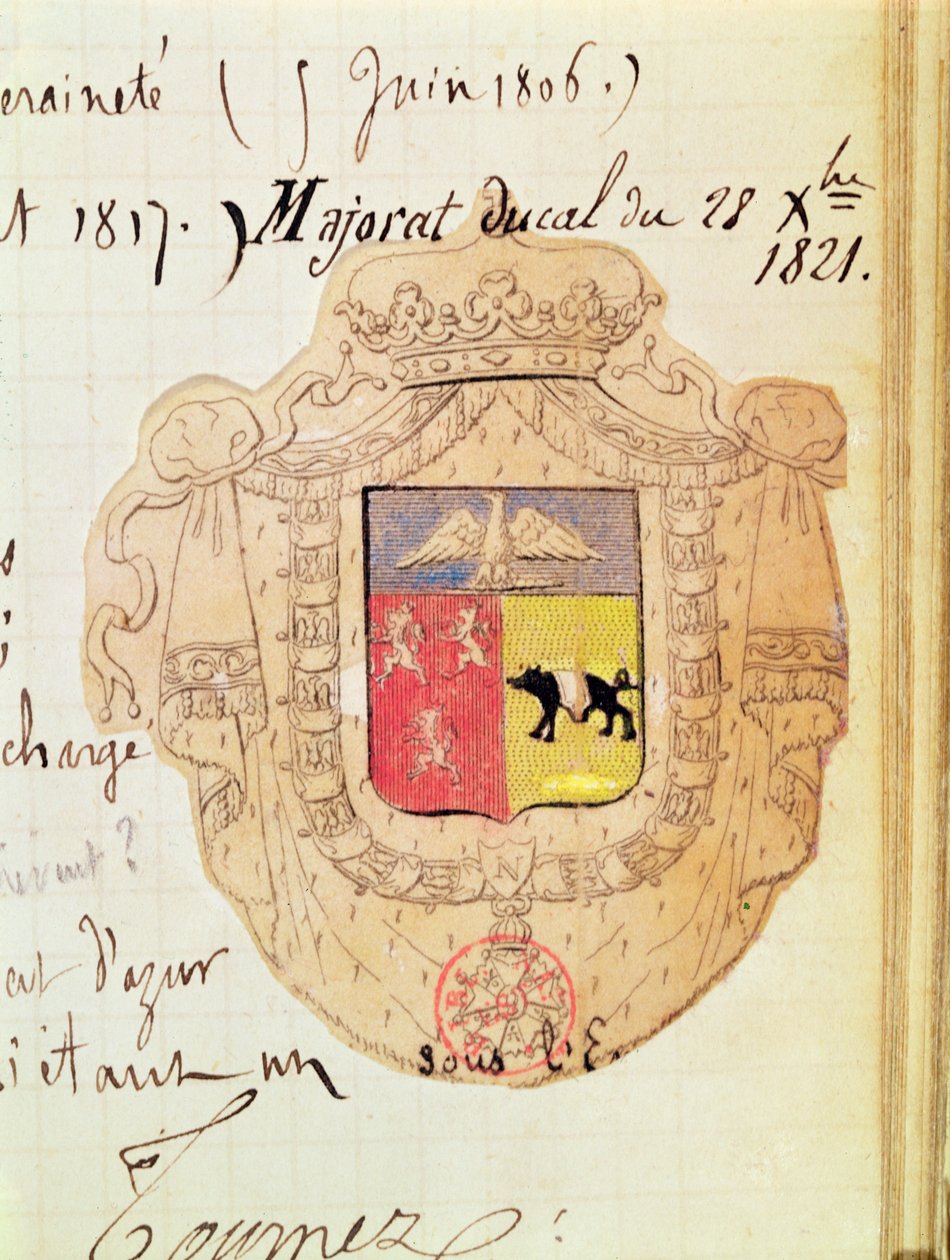 Beneventon prinssin Charles Maurice de Talleyrand-Perigordin (1754-1838) vaakuna tekijältä French School
