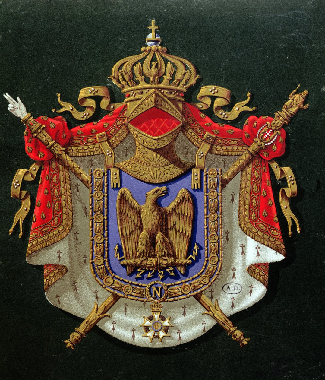 Keisari Napoleon III:n (1808-73) vaakuna tekijältä French School