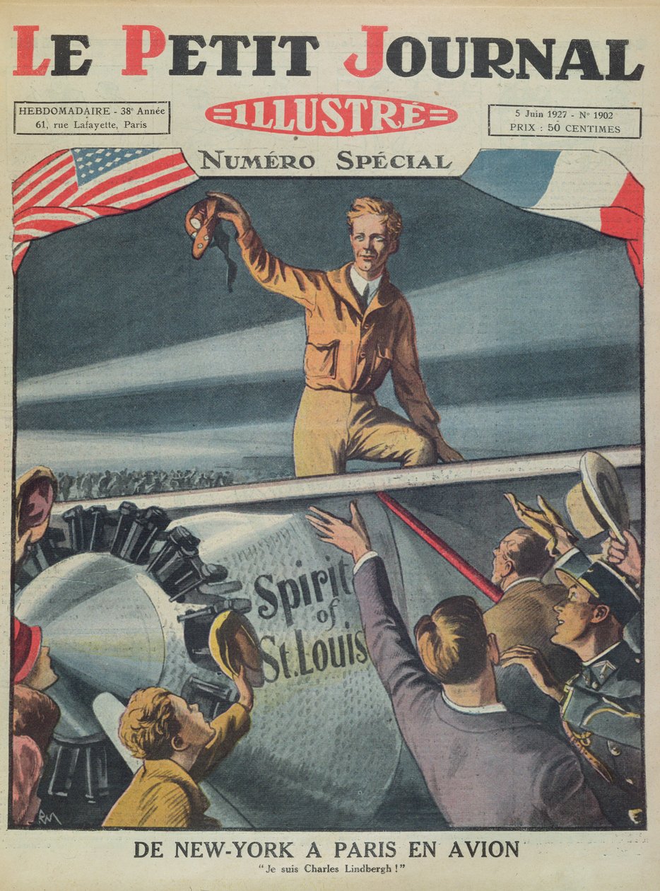 Eversti Charles Lindbergh (1902-74) saapuessaan Le Bourget