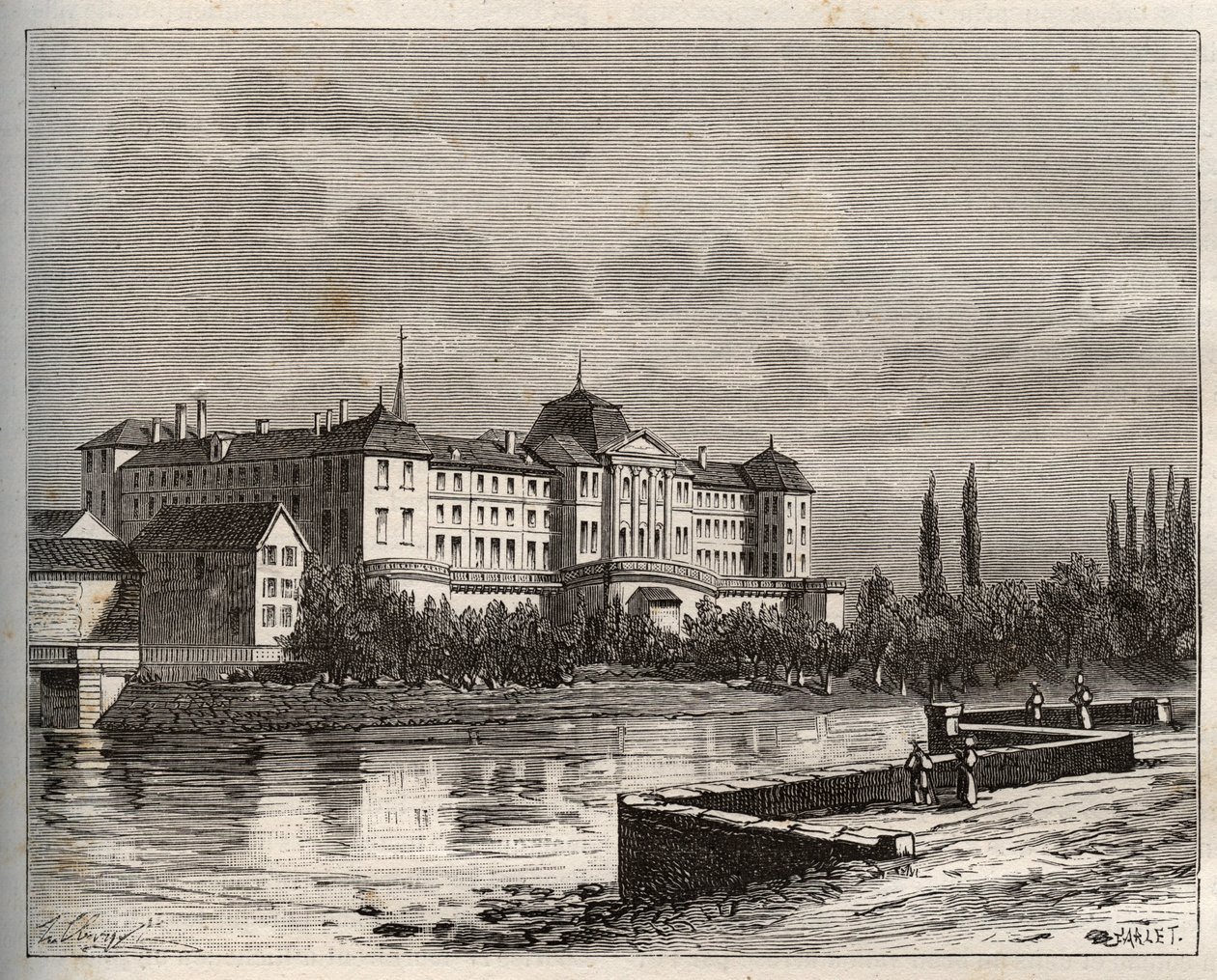 Kauppa - La Meuse (55), Lorraine, Ranska - V.A. Malt-Brownin kaiverrus "La France illustrée: maantiede, historia, tilastohallinto". 1884 tekijältä French School