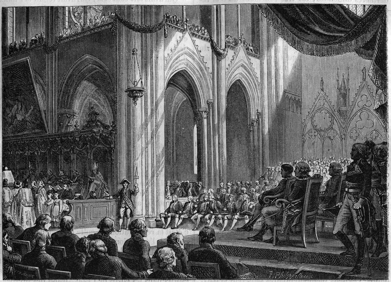 Konkordaatti vuodelta 1801 – Katolisten riitojen uudelleenkäyttöönotto, pääsiäinen, 8. huhtikuuta 1802 Pariisin Notre-Dame – Kulttien virallinen entisöinti Bonaparten läsnä ollessa: Te deum a Notre Dame tekijältä French School
