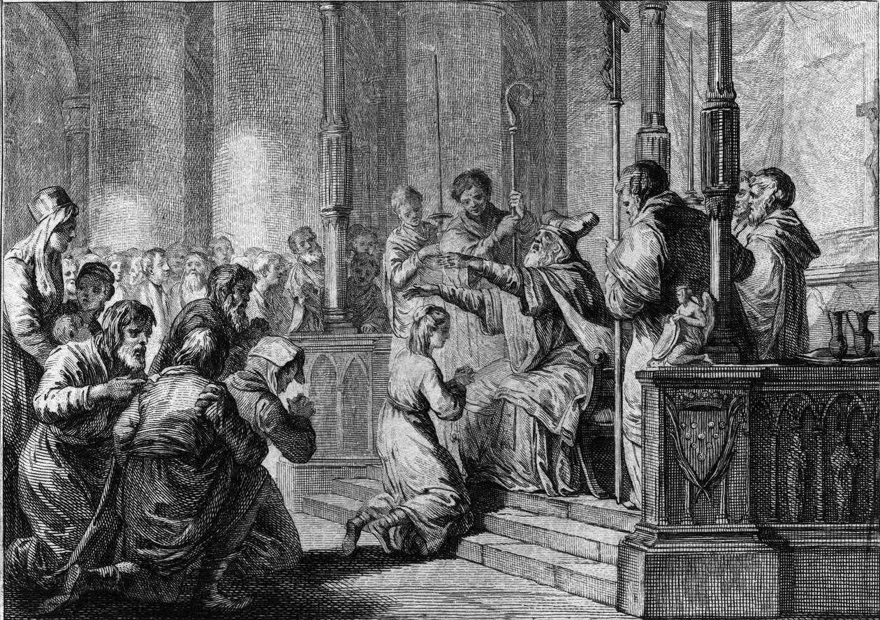 Saint Genevieven pyhitys, noin 430: Saint Germain, Auxerren eveque tekijältä French School