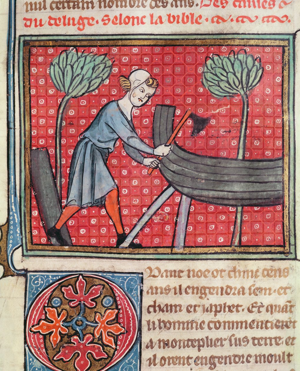 Veneen rakentaminen, Guiart des Moulinsin Bible Historialesta tekijältä French School