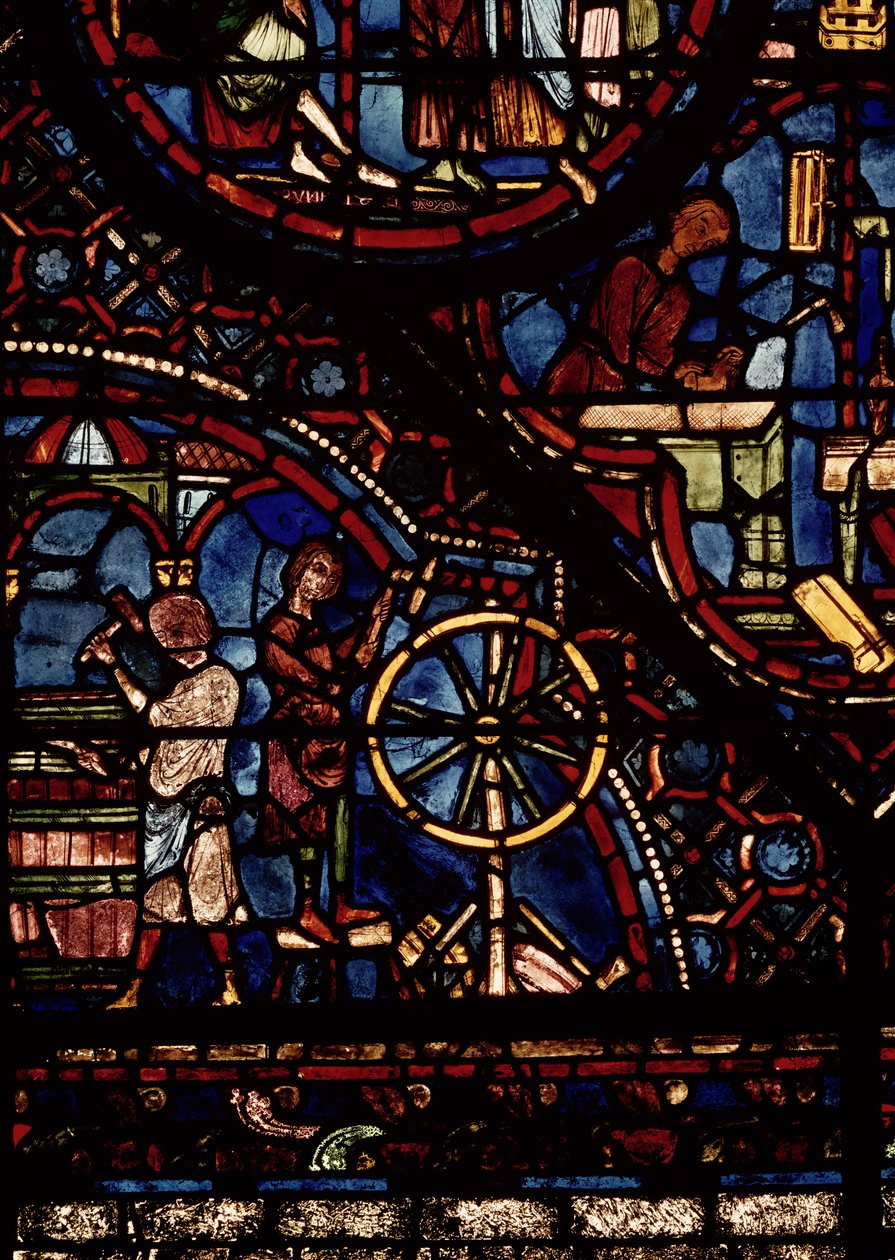 Coopers työssä, yksityiskohta Life of St. Julian the Hospitaller -ikkunasta pohjoisen ambulatorissa tekijältä French School