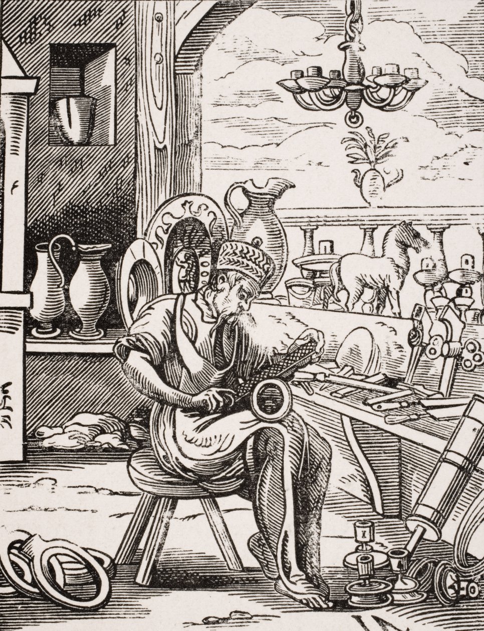 Coppersmith, jäljennös Jost Ammanin (1539-91) puupiirroksesta Paul Lacroix