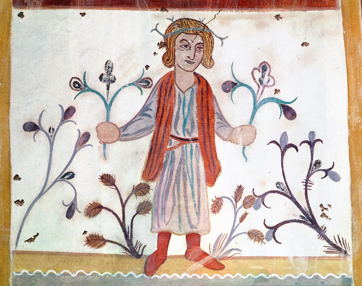 Kopio huhtikuuta kuvaavasta keskiaikaisesta alkuperäisestä, Kuukausien ammateista, Chapelle de Pritzistä, Lavalista tekijältä French School