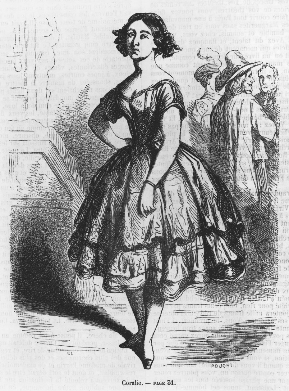 Coralie, kuvitus Honore de Balzacin teoksesta "Les Illusions perdues". tekijältä French School