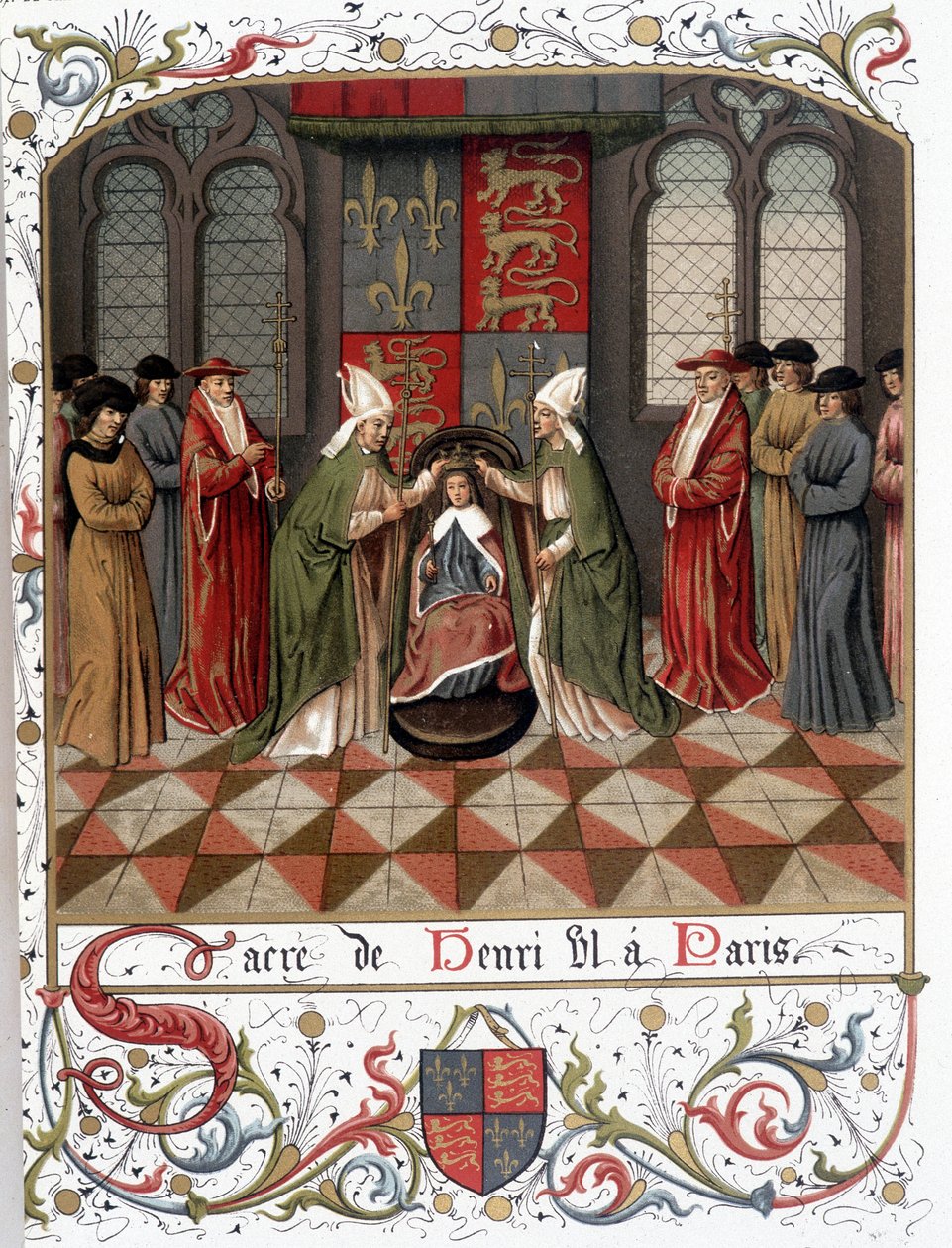 Henrik VI:n kruunaus Pariisissa vuonna 1431 (vellum) tekijältä French School