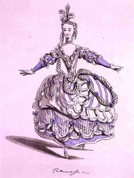 Pukusuunnittelu Phrygiennelle, Dardanus, Leclerc de Labrueren libretto, säveltäjä Jean-Philippe Rameau (1683-1764) faksimile A. Guillaumot Fils (värikaiverrus) tekijältä French School