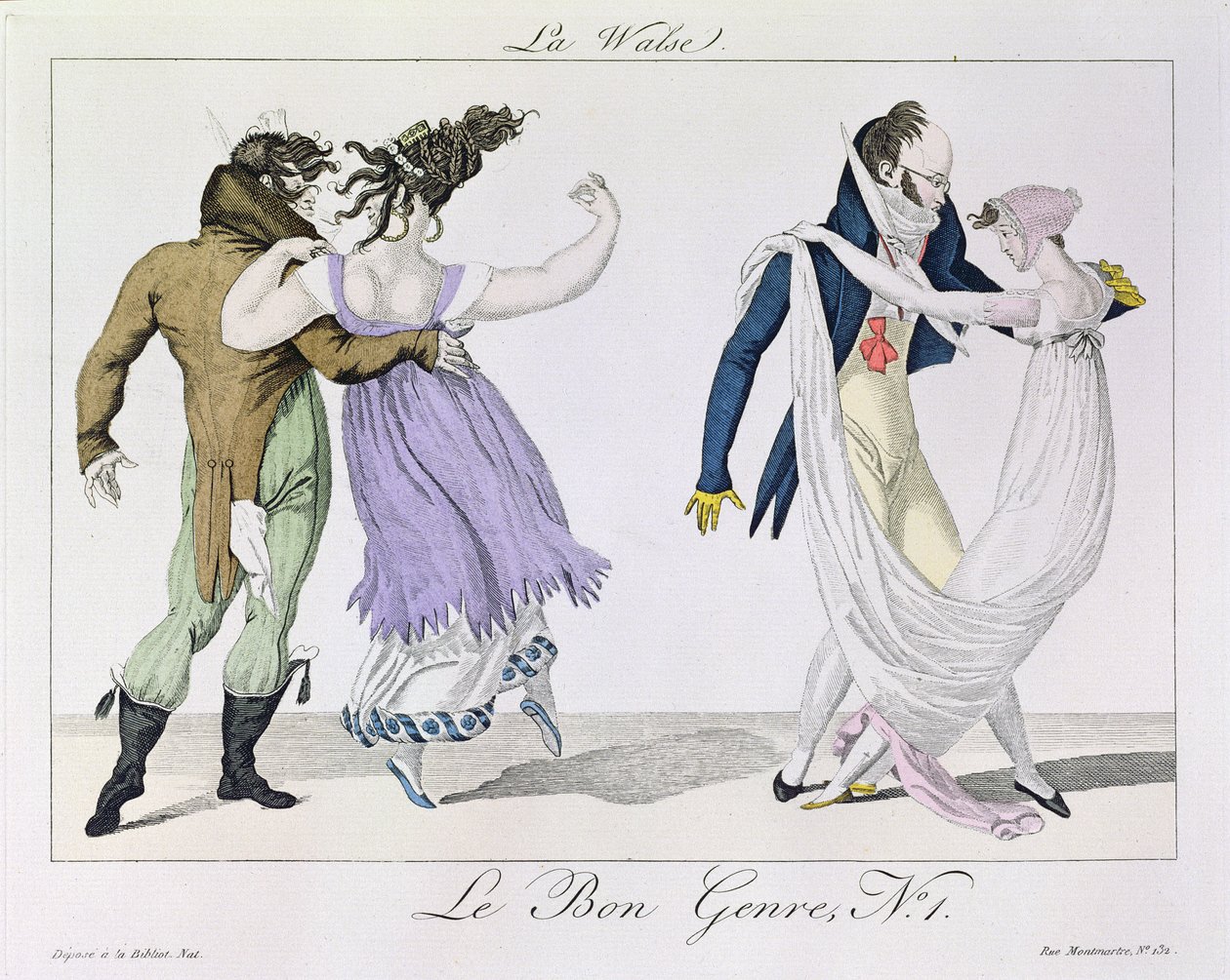 Couples Dancing the Waltz, Le Bon Genre, n. 1810 tekijältä French School