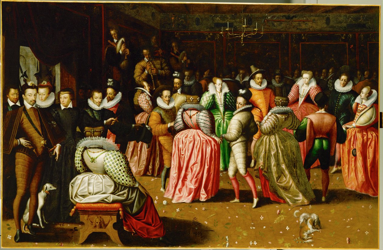 Hovitanssiaiset Palais du Louvressa Anne de Joyeusen herttuan häiden yhteydessä ... tekijältä French School