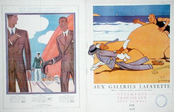 Kansi katalogista "Galeries Lafayette", kesä 1928 (väri litho) tekijältä French School
