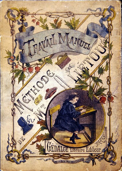 Kouluoppikirjan kansi, 1800-luvun loppu (värilitho) tekijältä French School