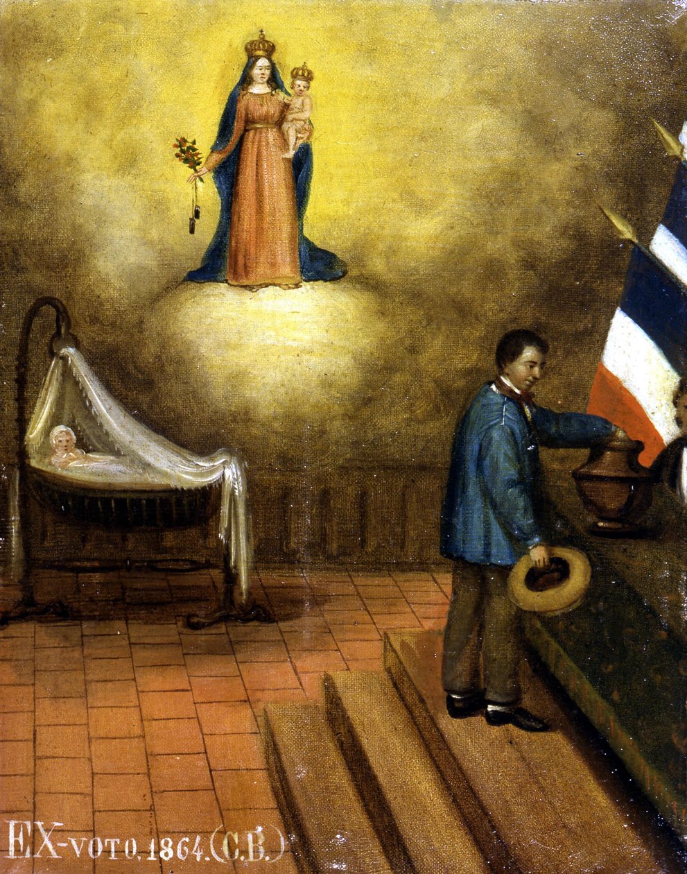 Kehto äänestyspaikalla - ex-voto, Musée de Jouques tekijältä French School