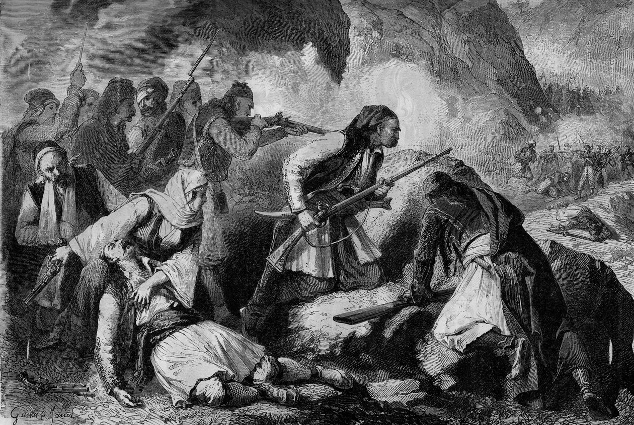 Kreetan kapina (1866-1869), Kreetan väestön kapina ottomaanien miehitystä vastaan: Candioottien (Candian tai Kreetan saaren asukas) ja turkkilaisten välinen liittoutuminen tekijältä French School