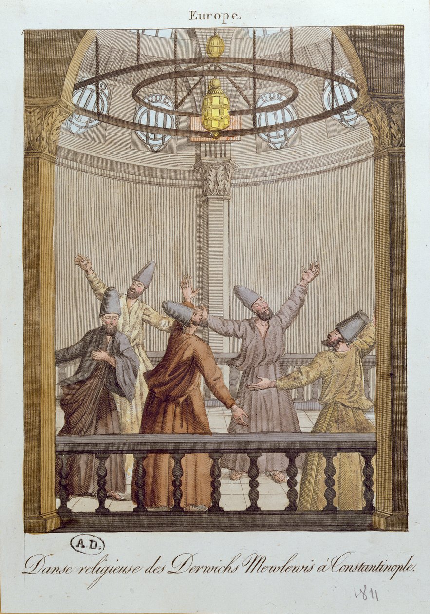 Mewlewis-dervissien tanssi Konstantinopolissa, 1811 tekijältä French School