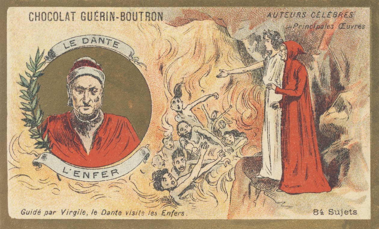 Dante Alighieri, joka tunnetaan nimellä "Dante" (1265-1321), firenzeläinen runoilija, kirjailija, ajattelija ja poliitikko, "helvetin" kirjoittaja tekijältä French School
