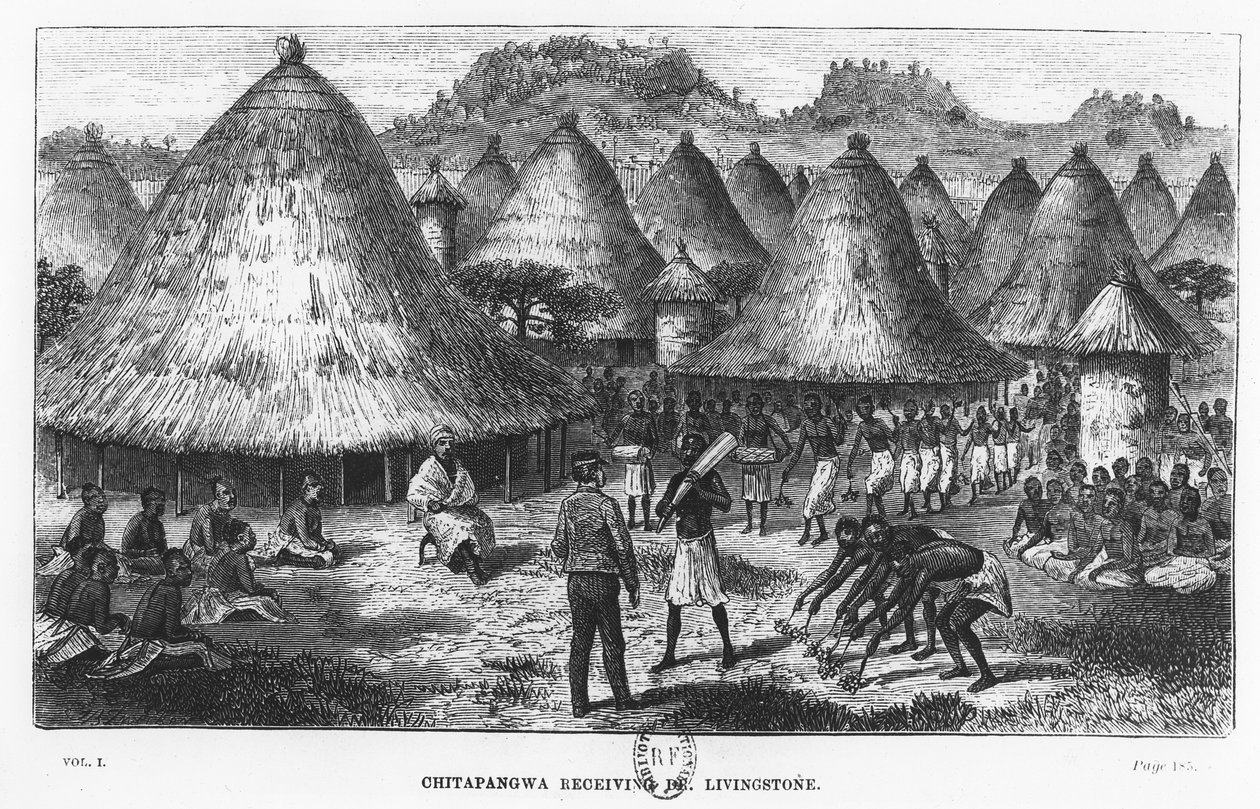 David Livingstone toivotettiin tervetulleeksi kylään Keski-Afrikan Suurten järvien alueella tekijältä French School