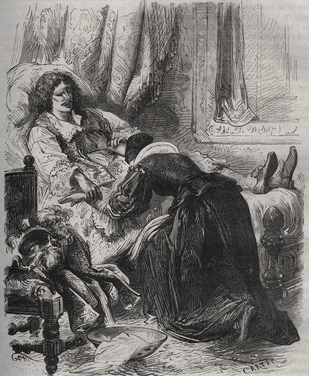 Jean Baptiste (Jean-Baptiste) Poquelin, dit Moliere (1622-1673), kuoli 17. helmikuuta tekijältä French School