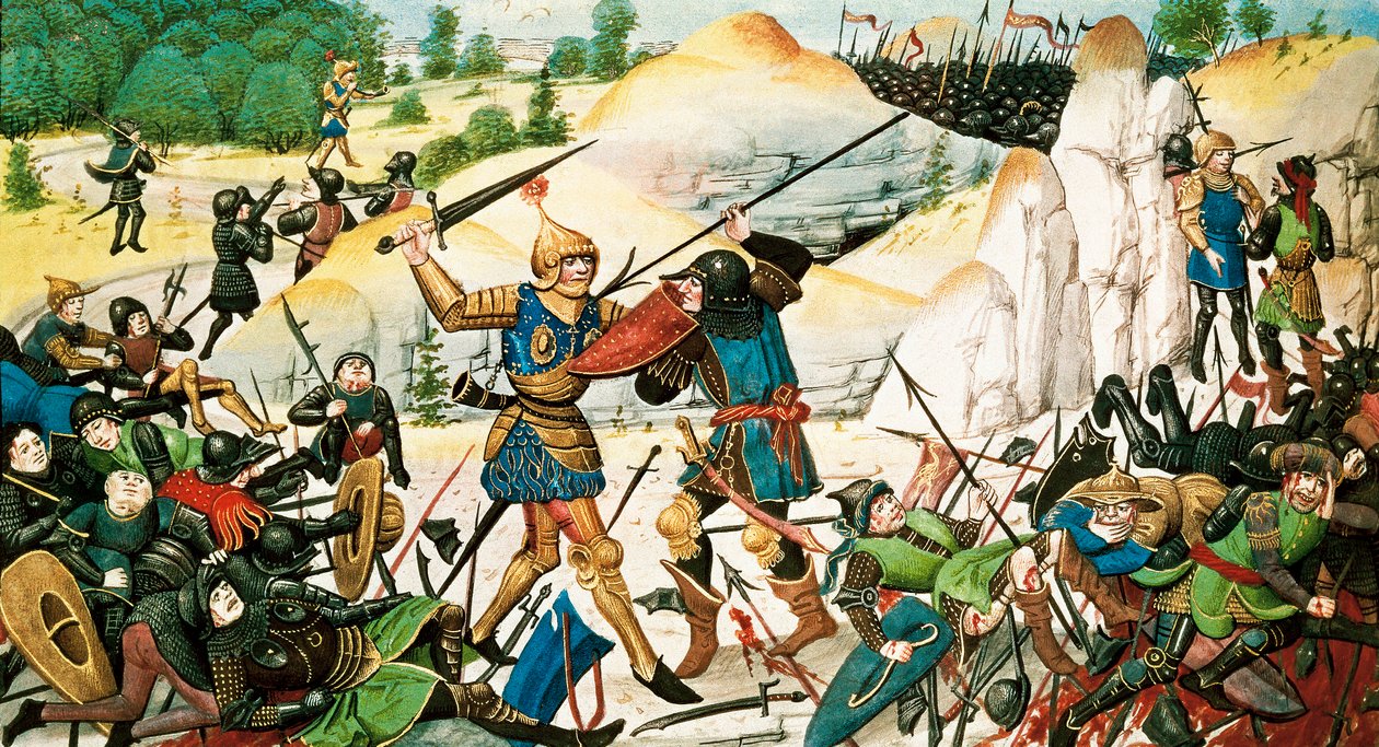 Kaarle Suuren veljenpojan ritari Rolandin kuolema Roncevaux