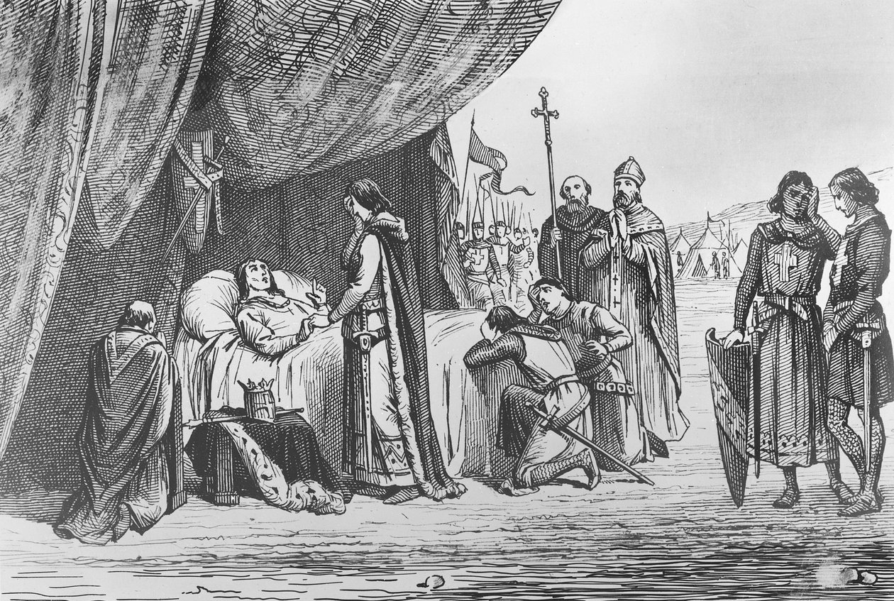 Ludvig IX:n kuolema vuonna 1270 (kaiverrus) tekijältä French School