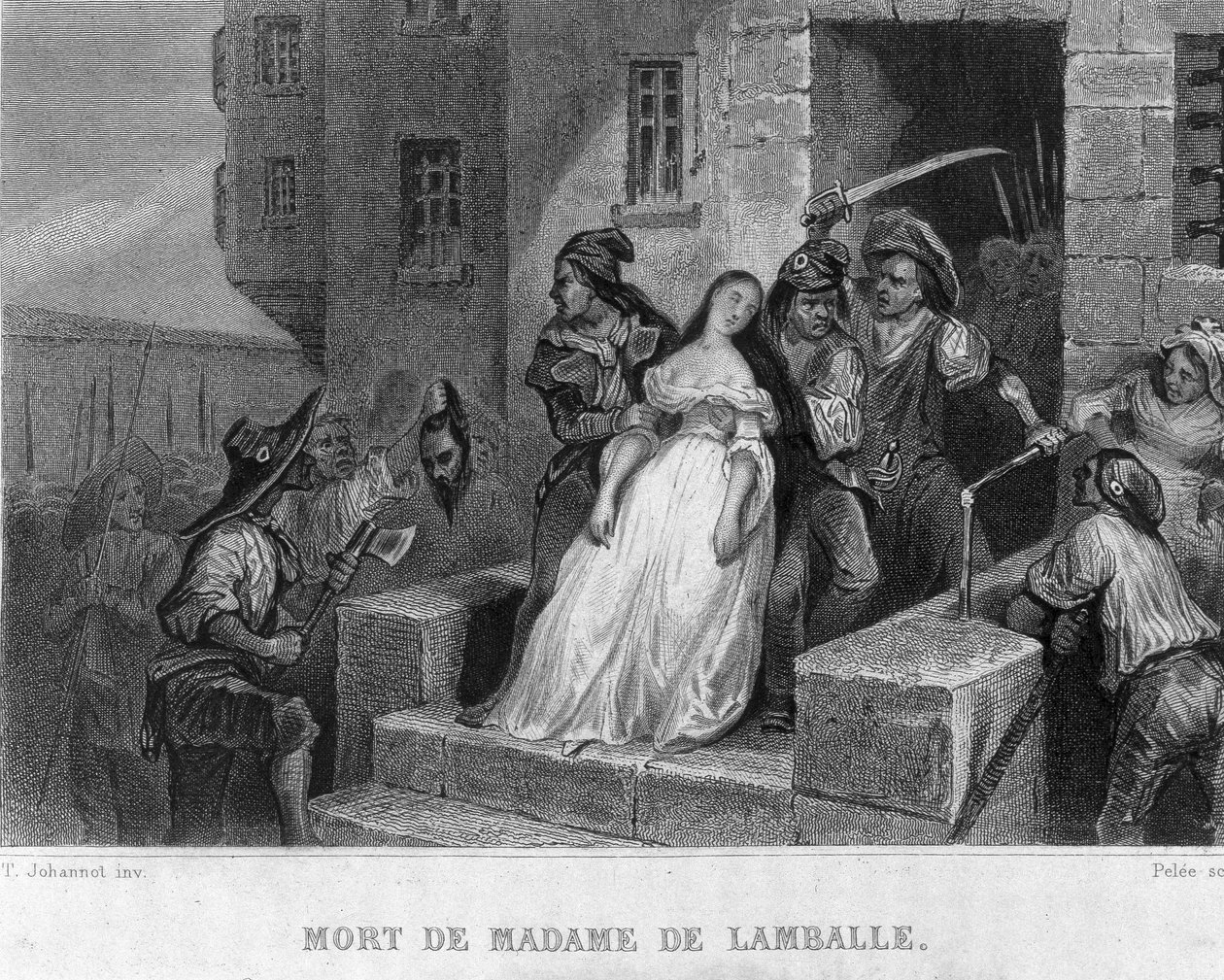 Marie Therese of Savoie Carignan (1749-1792), Lamballen prinsessa (1792) kuoli - Thiersin "Ranskan vallankumouksessa". 1800-luvulla tekijältä French School