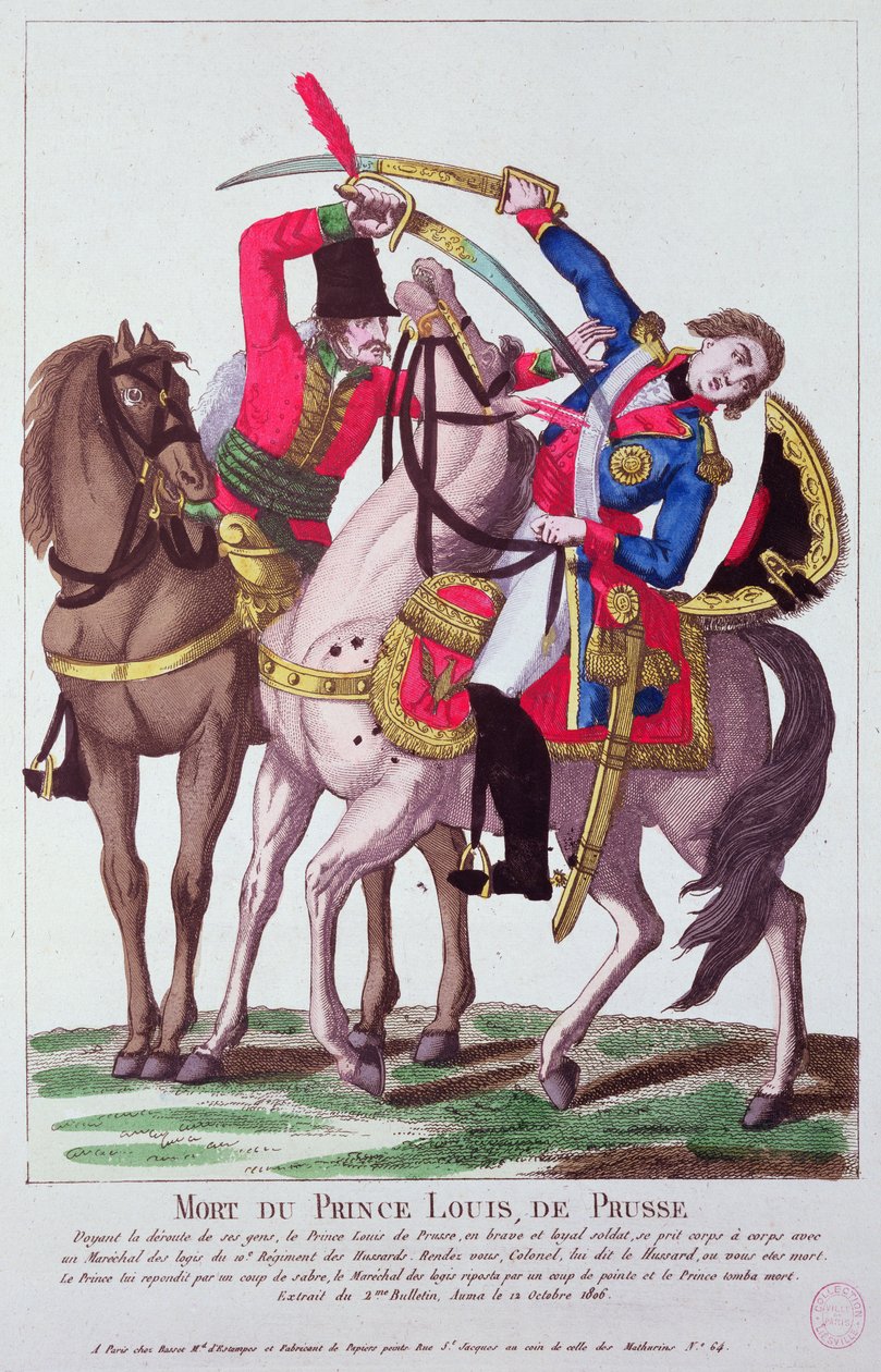 Preussin prinssi Louis kuoli 10. lokakuuta 1806 tekijältä French School