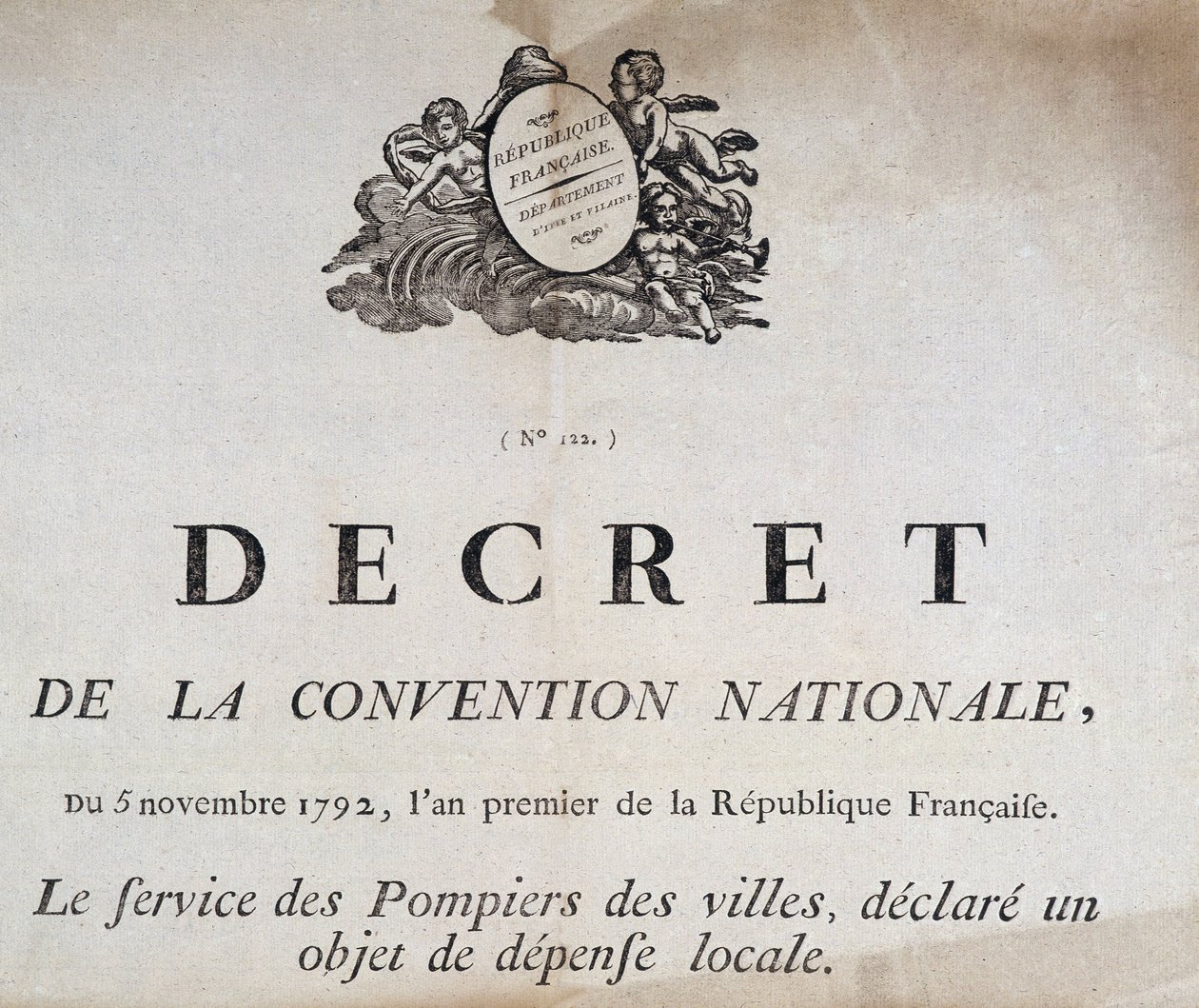 Kansallisen konventin asetus 5. marraskuuta 1792 kaupunkien palomiehistä tekijältä French School