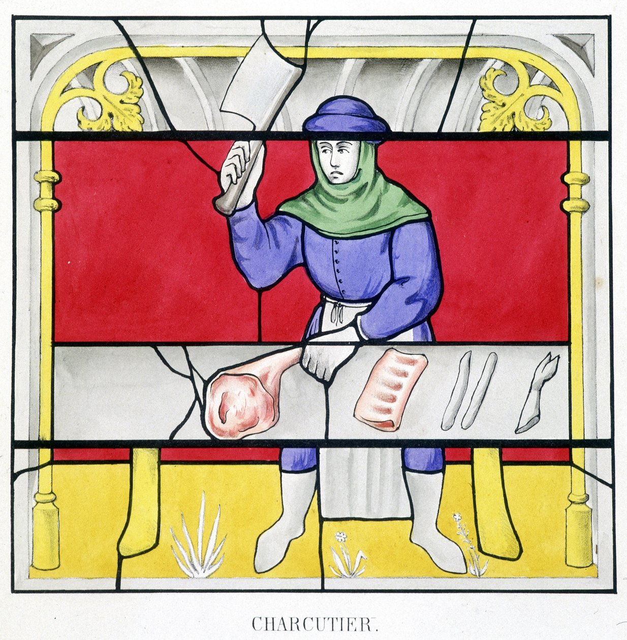 Herkku. Faksimile keskiajan lasimaalauksesta Ferdinand de Lasteyrien "Histoire de la peinture sur verre" tekijältä French School