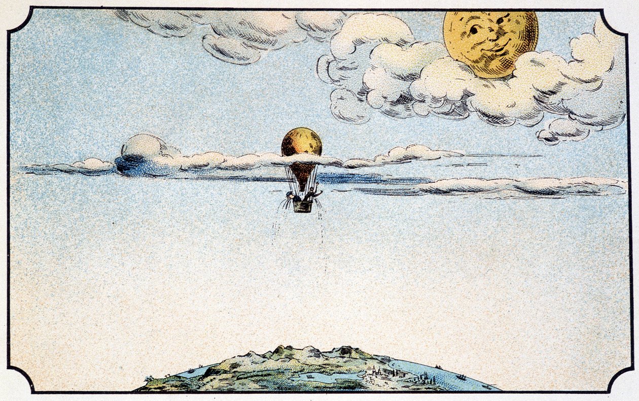 Lähtö kuuhun ilmapallolla - elokuvassa "" Voyage dans la lune"", kirjoittaja A. Ville-d
