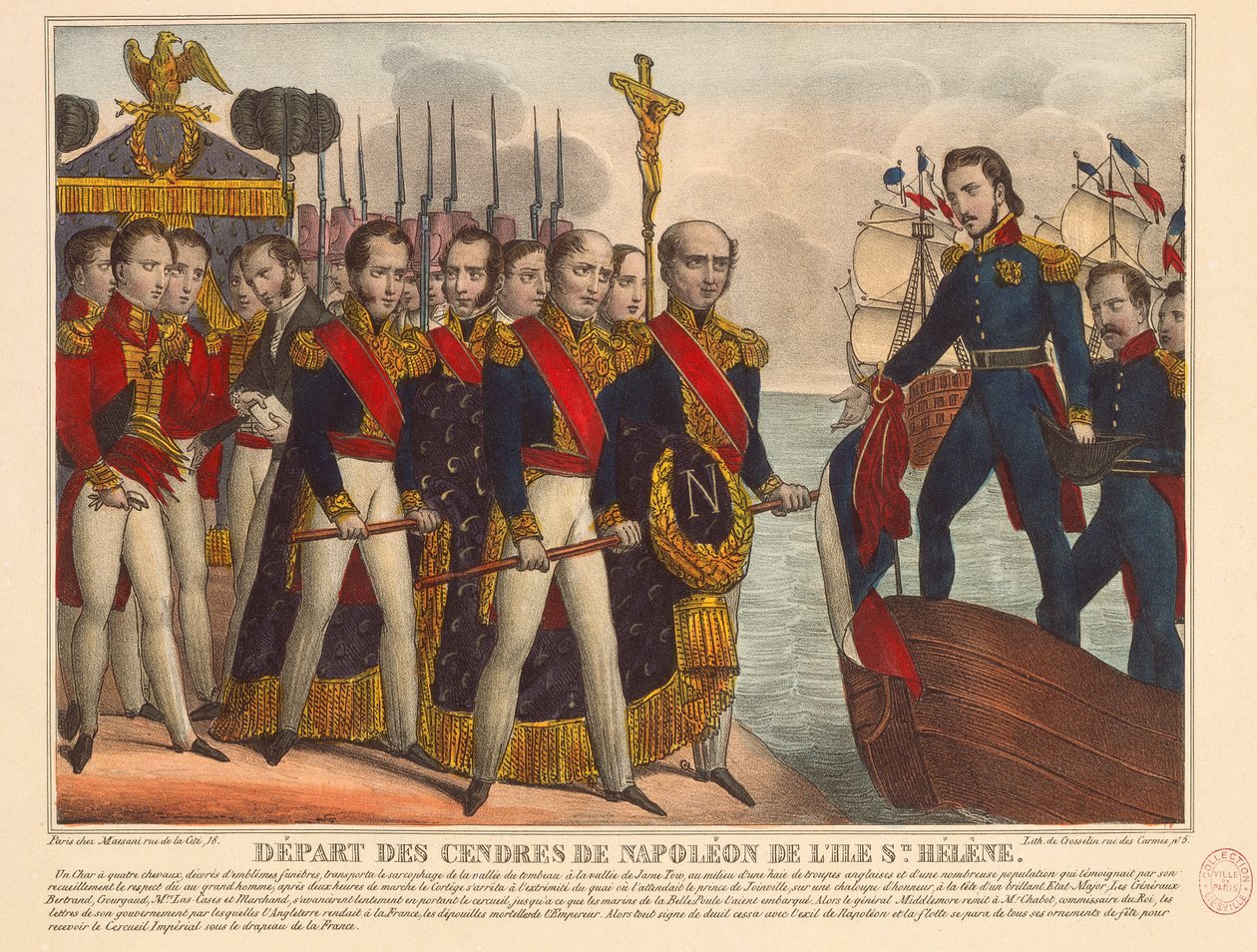 Napoleonin tuhkien lähtö St. Helenen saarelta tekijältä French School