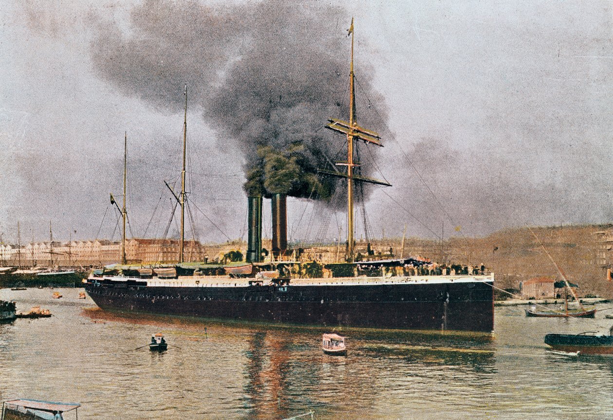 Messageries Maritimes -aluksen lähtö Marseillesta, 1900-luvun alku tekijältä French School
