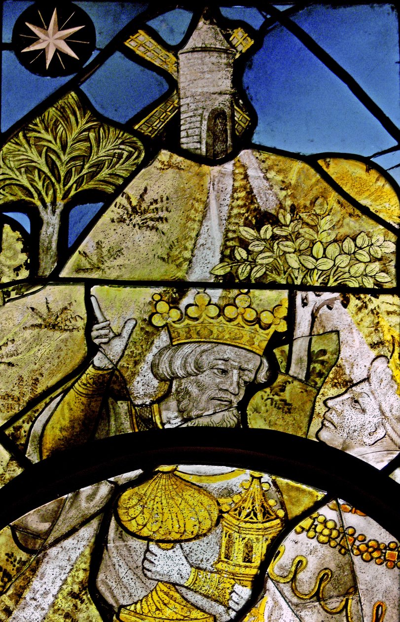 Kuvaa yksityiskohtaa Adoration of the Magi -teoksesta, joka on alun perin St Vivienistä, Rouenista tekijältä French School