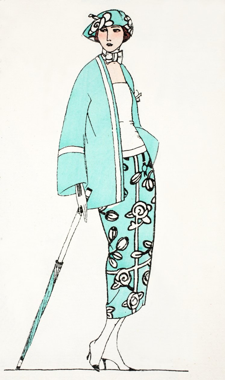 Design for a Day Dress c 1919 (pochoir print) tekijältä French School