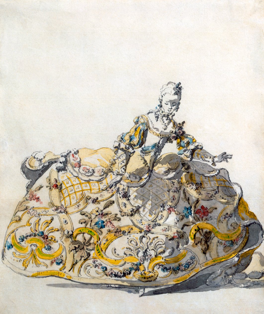 Suunnittelu naisten mekkoon, 1780-luku tekijältä French School