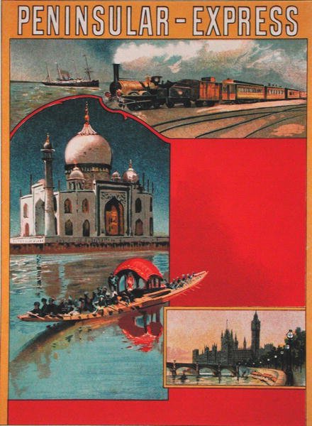 Suunnittelu Peninsular Expressiä mainostavaan julisteeseen, 1900-luvun alku. (väri lito) tekijältä French School